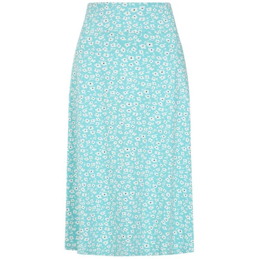 Lazy Jacks Womens/Ladies Buttercups Jersey Midi Skirt / Blue/White